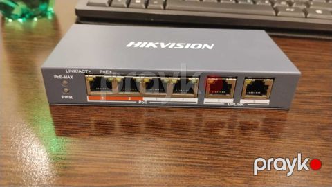 Hikvision DS-3E0106P-E/M 6-Port PoE Switch — Bakı
