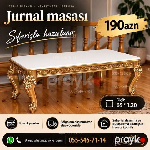Dördbucaq masa, Açılmayan, Təkərsiz, Zəmanətsiz, Pulsuz quraşdırılma — Bakı