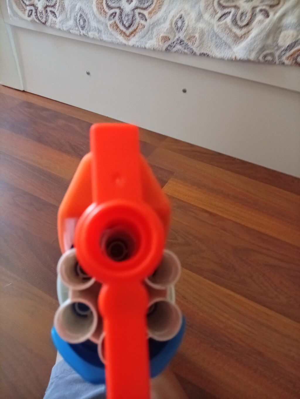 Nerf oyuncaq tapançası – 6 lüləli dart atıcı - Rənglər: mavi, ağ və — Oyuncaq silahları, Bakı (2)