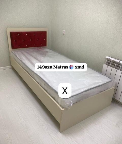 Tək nəfərlik çarpayı və matras dəsti - Ölçü: tək nəfərlik (təxmini — Bakı