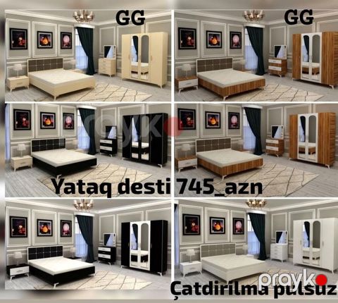 Yataq otağı dəsti – 745 AZN Çatdırılma pulsuz Tərkibi: - Çarpayı — Bakı