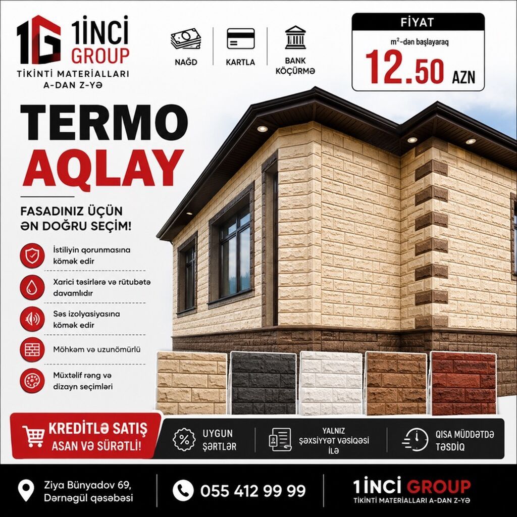 Termo Aqlay – fasad üçün düzgün seçim - İstiliyin qorunmasına kömək — Plitka və örtü materialları, Bakı