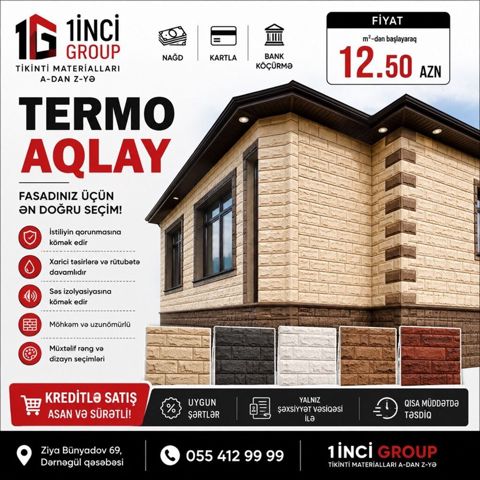 Termo Aqlay – fasad üçün düzgün seçim - İstiliyin qorunmasına kömək — Bakı