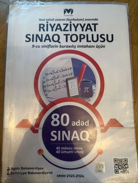Riyaziyyat Sınaq Toplusu – 9-cu siniflərin buraxılış imtahanı üçün.Rm — Bakı