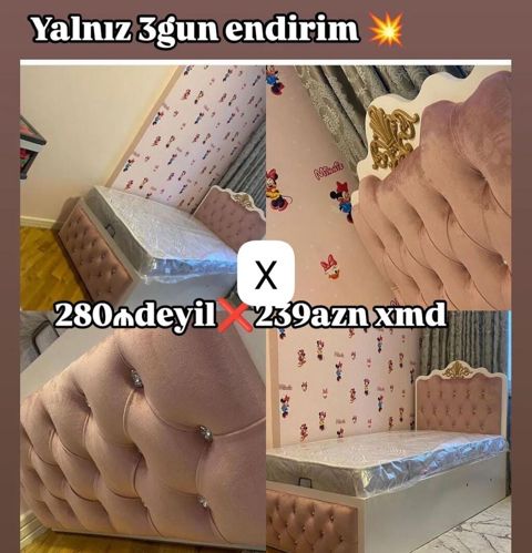 Uşaq/yeniyetmə üçün zərif dizaynlı tək nəfərlik çarpayı. - Rəng — Bakı
