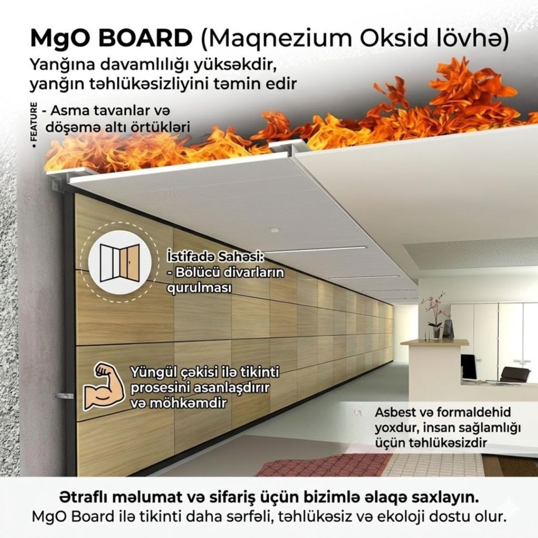 MgO Board (Maqnezium Oksid lövhə) — Təmir və inşaat, Bakı (2)