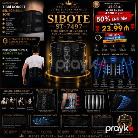 5-li Polad lövhəli onurğa korseti Sibote ST-7497