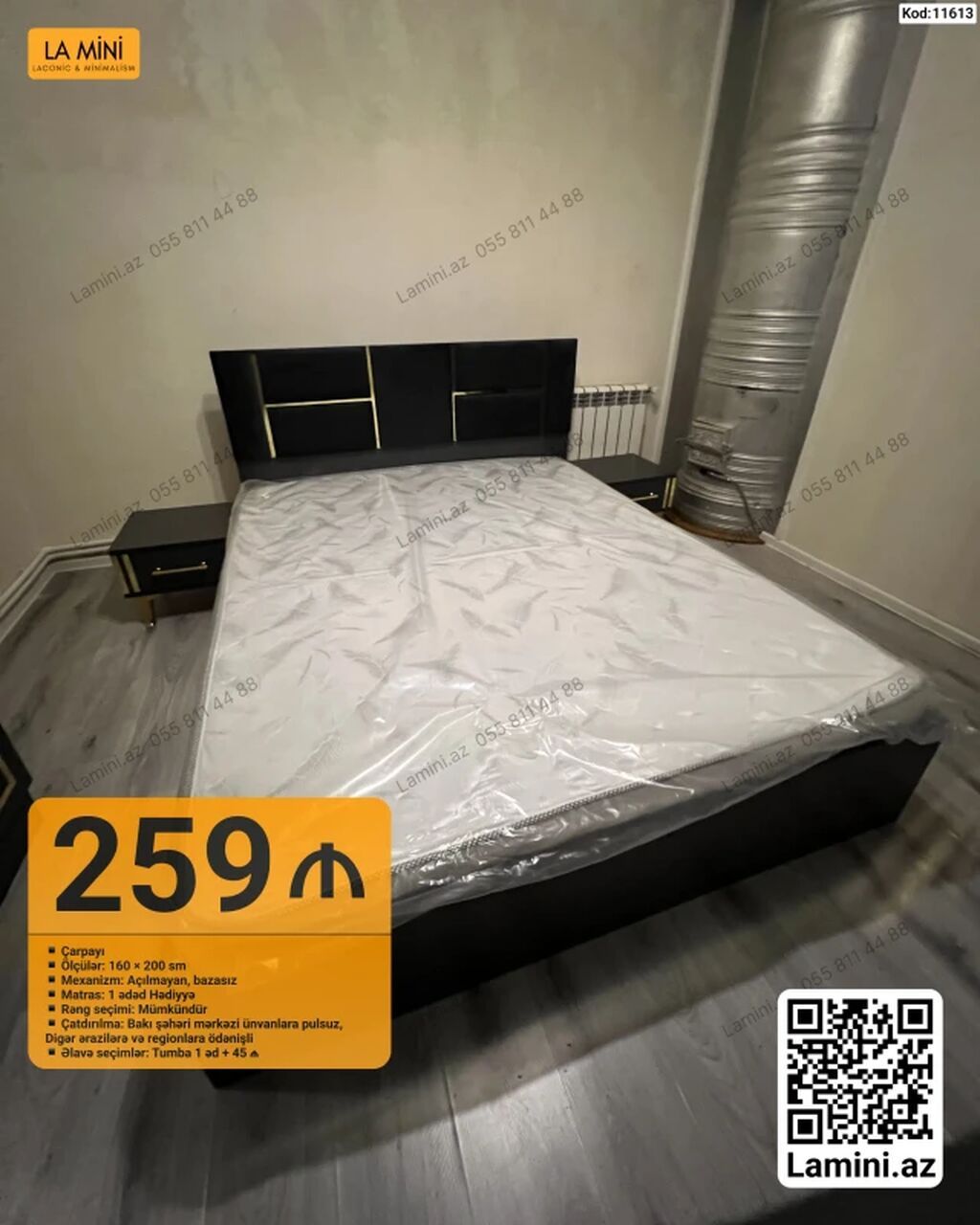Məhsul: Çarpayılar (Lamini.az) 1) İki nəfərlik çarpayı - Ölçülər: 160 — Yataqlar, Bakı (2)