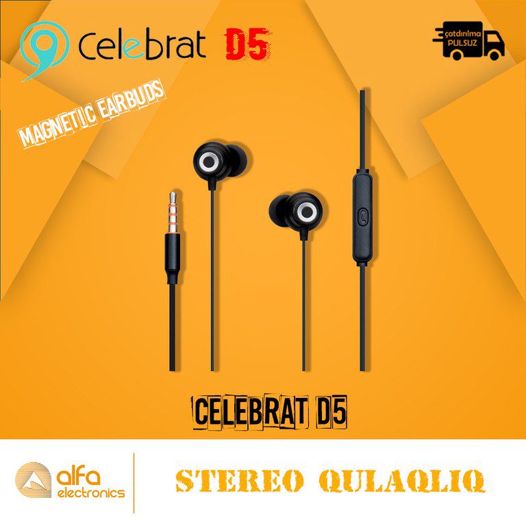 "Celebrat D5 Heavy Bass" maqnitli qulaqcıq — Səs texnikası, Bakı (2)