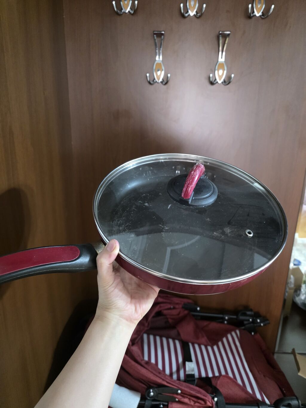 Rəng - Qırmızı, Alüminium — Bişirmə qabları, Bakı (2)