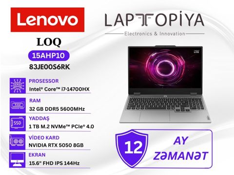 Lenovo loq 15IRX10 83JE00S6RK — Bakı