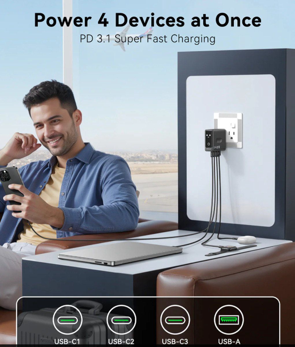Anker Laptop Charger (140W, 4-Port) — Periferik cihazlar, Bakı (3)