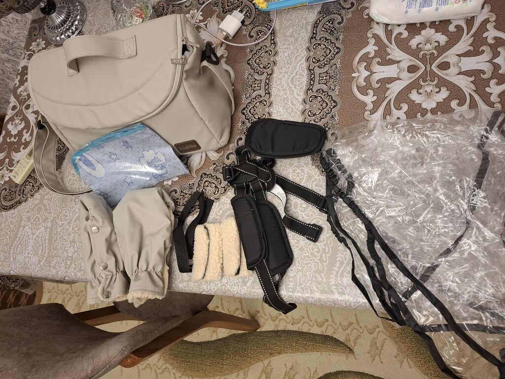 Uşaq arabası – Kidillo brendi, bej rəng. - 2-in-1 beşik tipli üst — Arabalalar, Bakı (4)