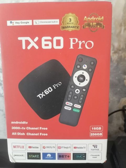 TX60 Pro Android TV Box Xüsusiyyətlər:16ram/256yad. - Android 15 — Novxanı