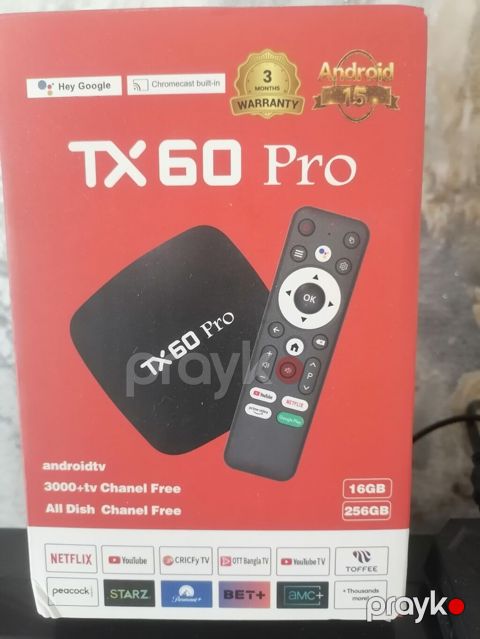 TX60 Pro Android TV Box Xüsusiyyətlər:16ram/256yad. - Android 15 — Novxanı