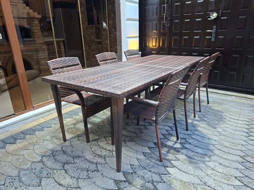 Masa desti 850azn. Rattan bag esiyalari magazasinnan yeni alinib 1 ay — Masalar və stullar, Mehdiabad