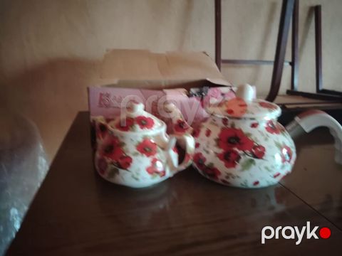 Çay dəsti, rəng - Qırmızı, Keramika