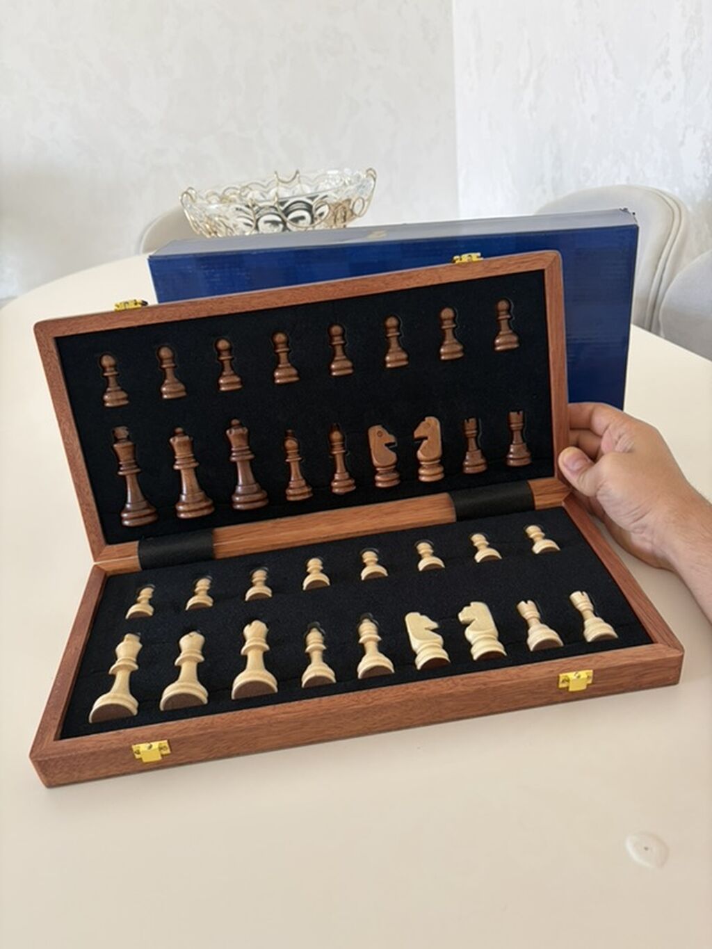 Taxta şahmat dəsti – Gold Knight Chess Set - Klassik dizaynlı — Şax, şəkəh, nard, Saray (2)