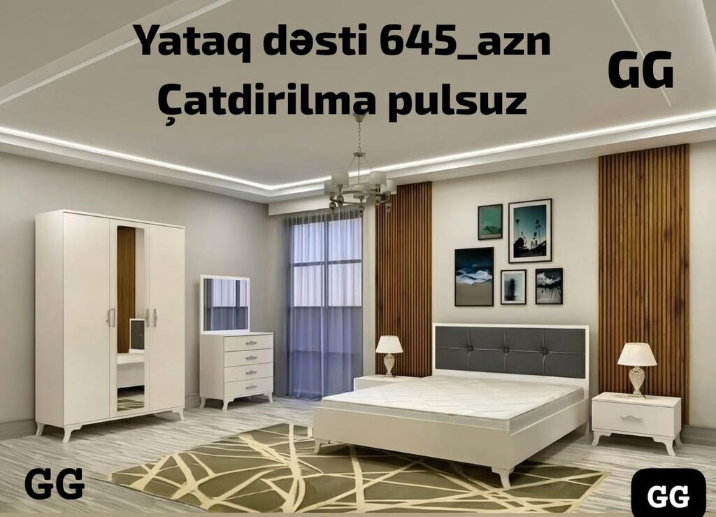 Yataq otağı dəsti – müasir minimalist dizayn Dəst tərkibi: - 2 qapılı — Yataq otağı mobilya dəstləri, Mehdiabad
