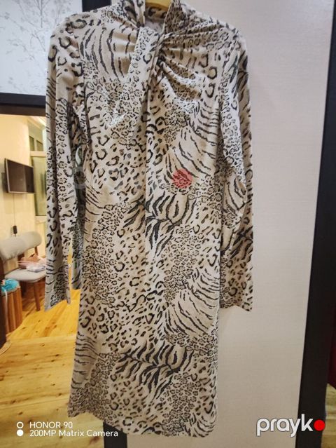 Qadın paltarı – leopard/zebra animal print - Model: Dizə qədər — Digah