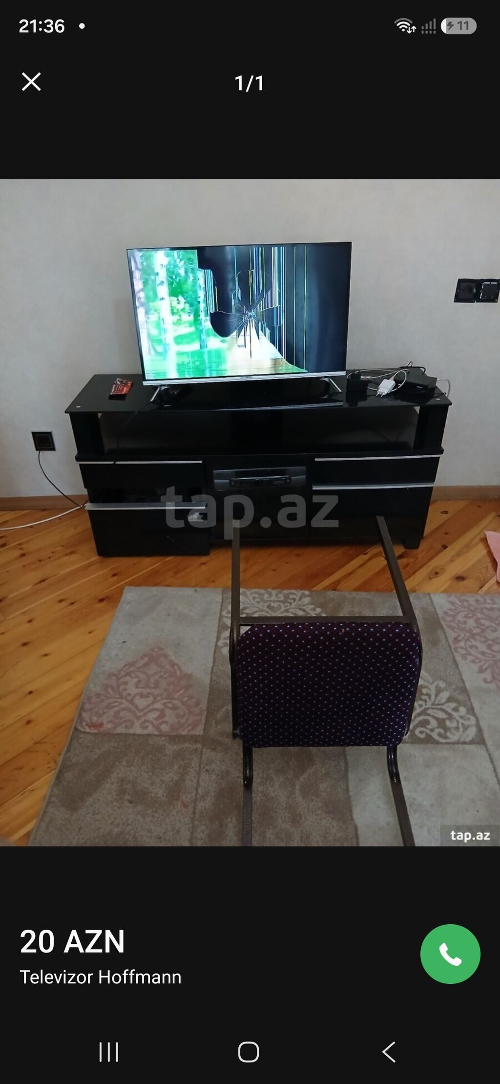 Hoffmann televizor. Şəkildə göründüyü kimi ekranı zədəlidir və — Televizorlar, Bakı