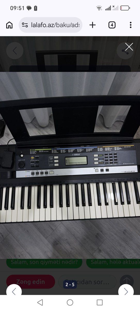 Sintezator Yamaha PSR 243 — Musiqiə alətləri, Gəncə (2)