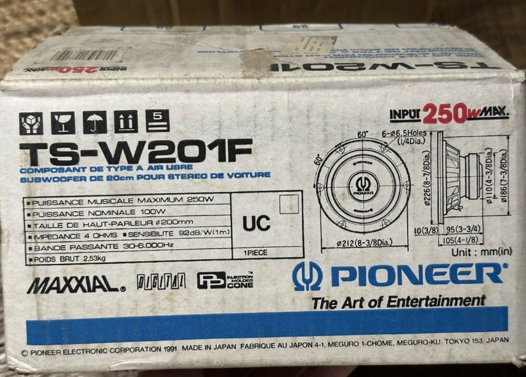 Dinamik Pioneer TS-W201F Sub — Ehtiyat hissələri və aksesuarlar, Bakı (2)