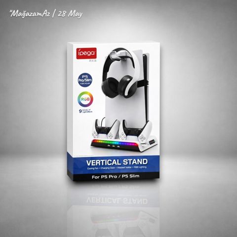 PS5 Vertical Stand (Soyuducu + Şarj + Headset Stand) PG-P5S006 — Bakı