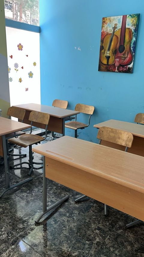 Tədris otağı üçün komplekt parta və stul dəsti - Material: laminat — Bakı