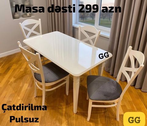 Masa dəsti – 299 AZN - Rəng: ağ (klassik dizayn) - Tərkib: 1 ədəd — Bakı