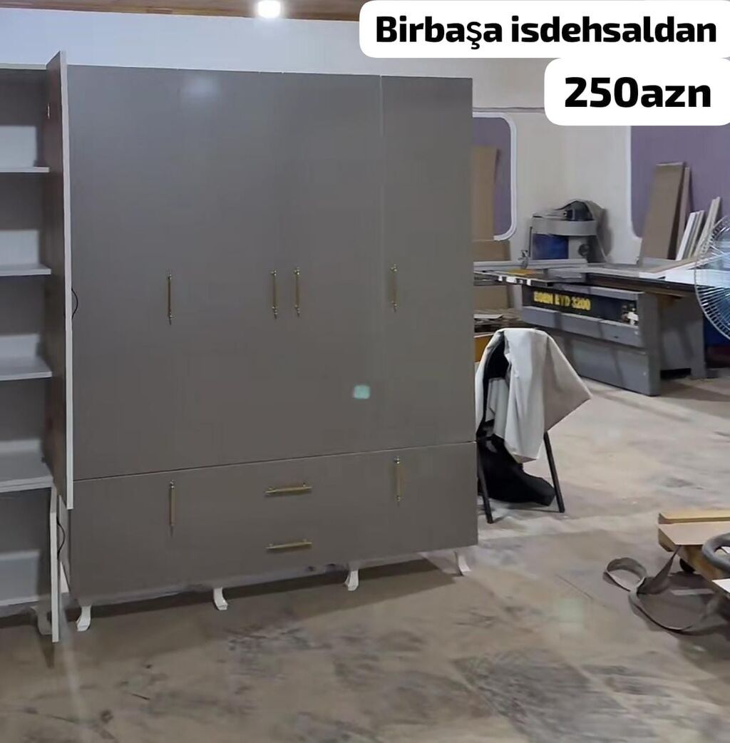 Məhsul: Geniş həcmli paltar dolabı - Model: 5 qapılı, alt hissədə 2 — Şkaflar, Bakı (4)