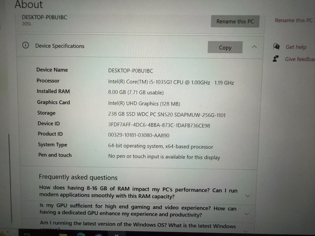 Lenovo ThinkBook noutbuk Texniki göstəricilər: - Prosessor: Intel — Lenovo, Bakı