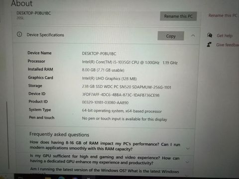 Lenovo ThinkBook noutbuk Texniki göstəricilər: - Prosessor: Intel — Bakı