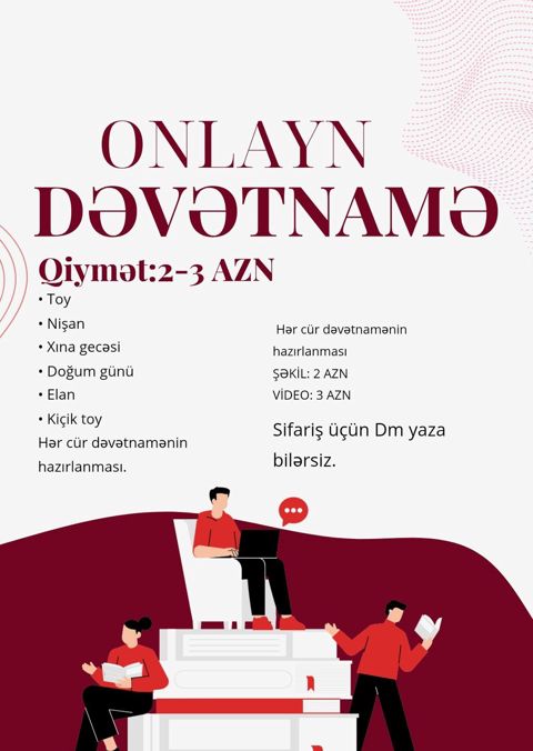 Onlayn dəvətnamə hazırlanması xidməti. - Toy, nişan, xına gecəsi — Şirvan
