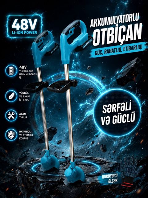 48V Akkumulyatorlu Otbiçən — Bakı