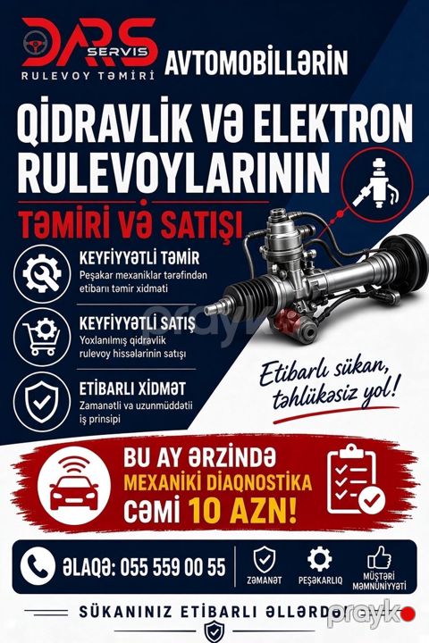 Hər növ avtomobillər üçün Rulevoy (Sükan) Sistemi və Ehtiyat — Bakı