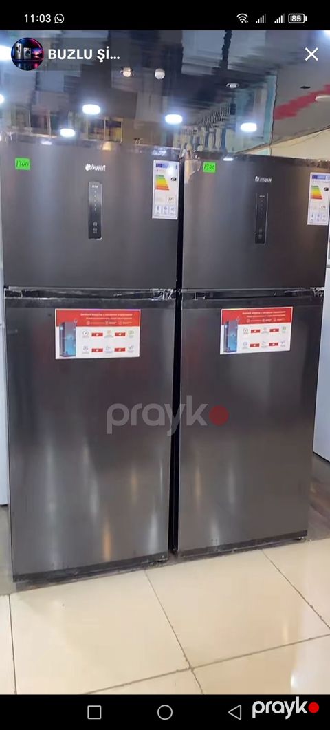 İki qapılı, üstdən donduruculu inox rəngli soyuducu - Rəng/material — Digah