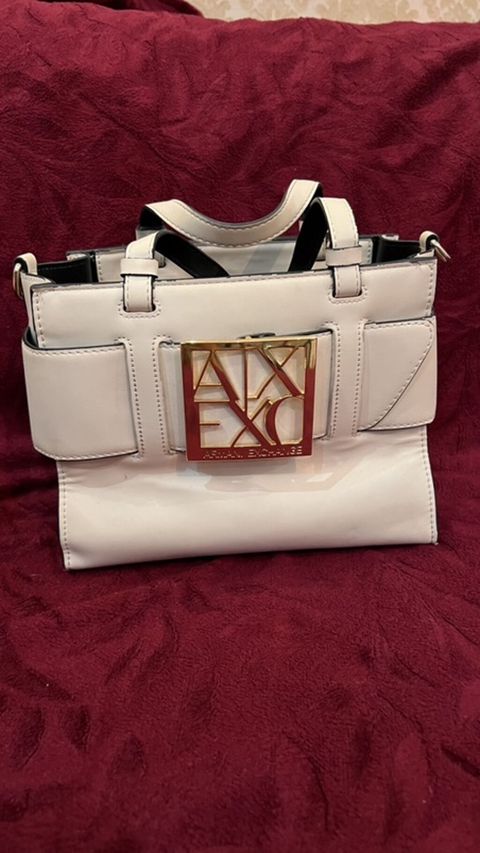 A|X Armani Exchange qadın çantası - Rəng: ağ, parlaq səthli — Xırdalan