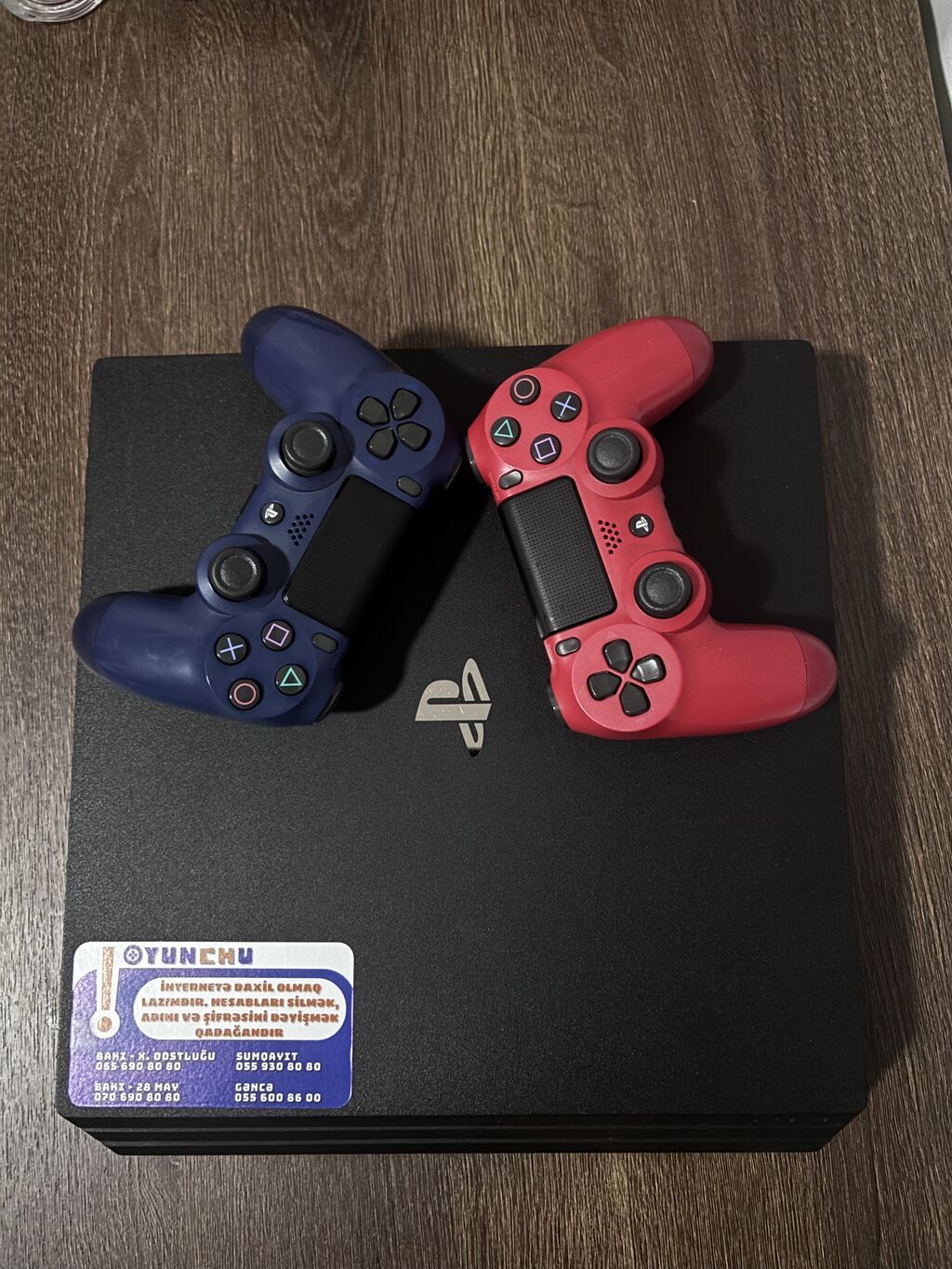 PlayStation 4 pro 1 TB komplekt + plus (1 illik pulsuz oyun yükləmək) — Oyun konsolları, Bakı