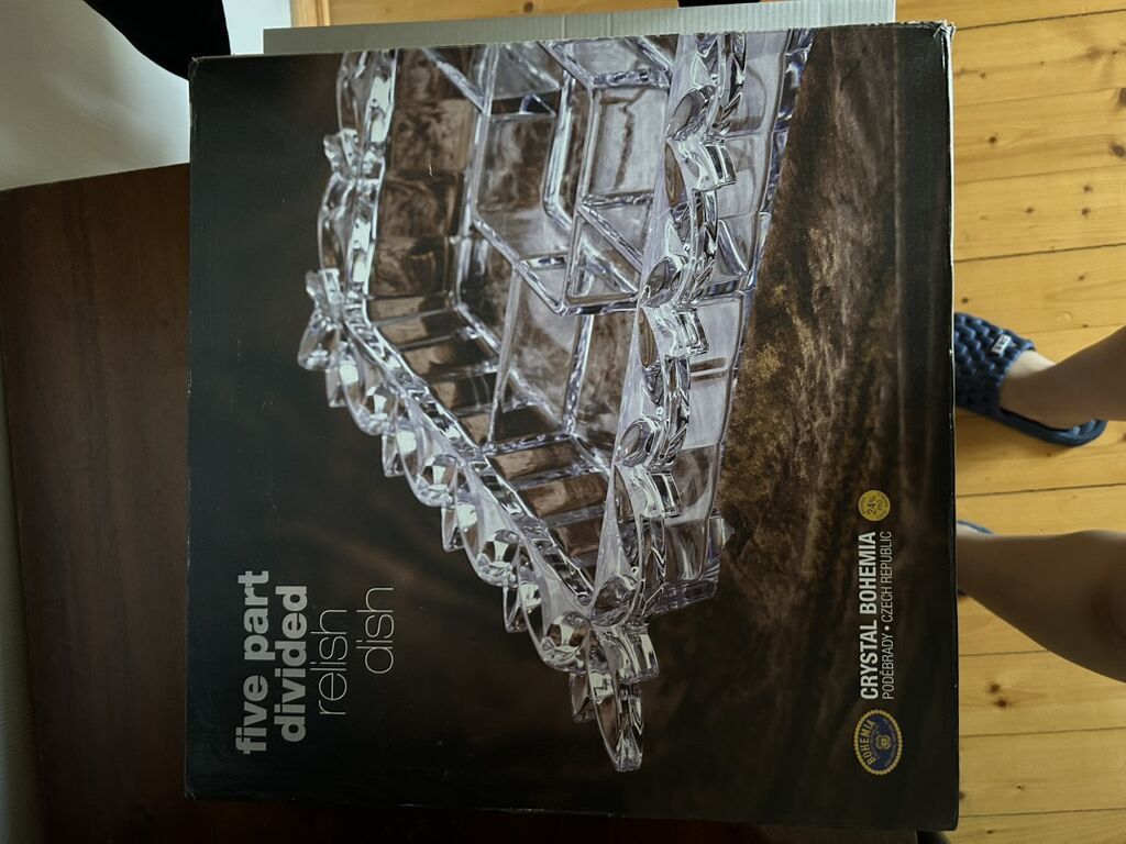 Bohemia kristal beş bölməli serve qabı - Brend: Crystal Bohemia — Süfrə qabı, Bakı (9)