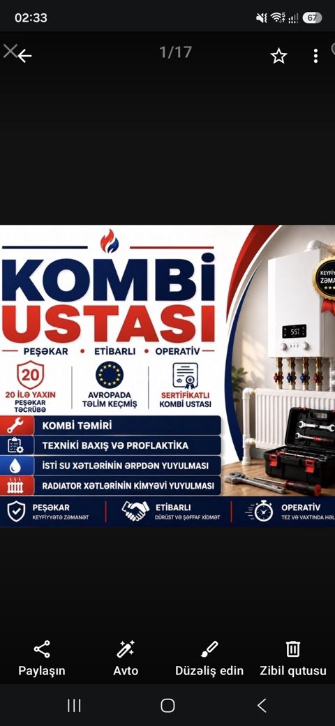 Kombi ustası – peşəkar, etibarlı və operativ xidmət Xidmətlər — Digah