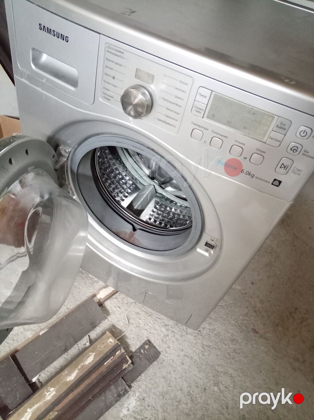 Samsung paltaryuyan maşın – ön yükləməli, gümüşü korpus. Catdirma var — Çamaşır maşınları, Digah (2)