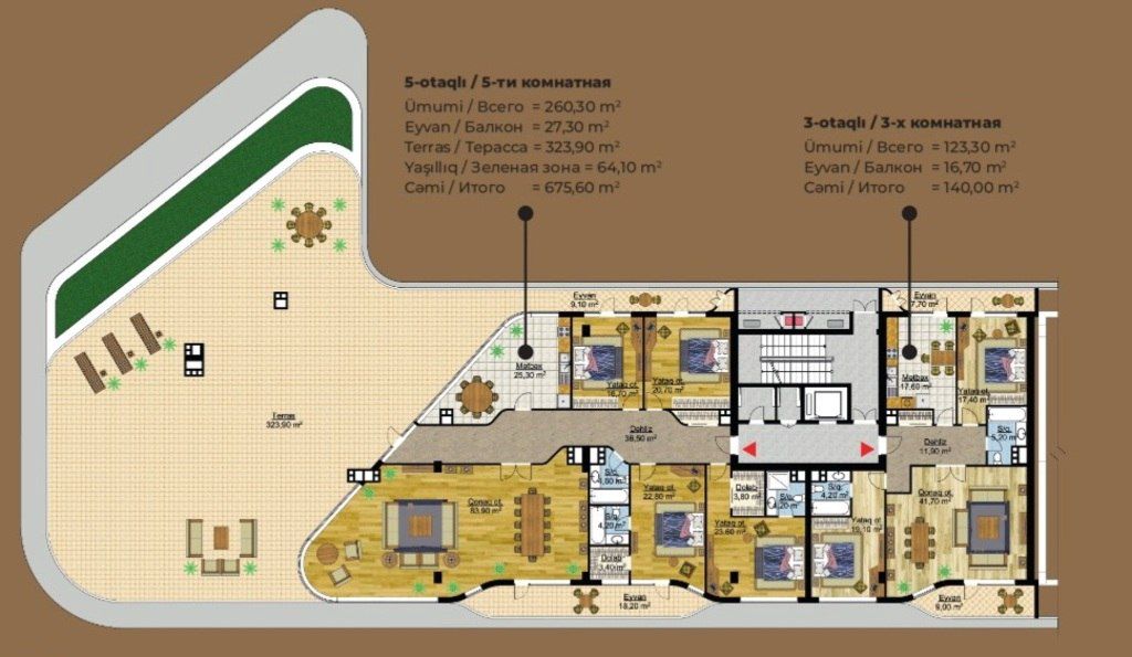 Satılır 5 otaqlı yeni tikili 773 m² — Mənzil, Bakı (10)