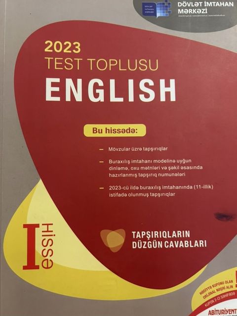 İngilis dili Testlər 11-ci sinif, DİM, 1-ci hissə, 2023 il — Bakı
