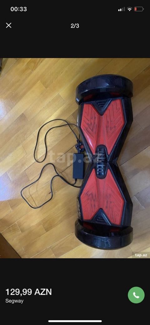Hovərbord (Segway tipli elektrikli skuter) - Rəng: qara-qırmızı — Bakı