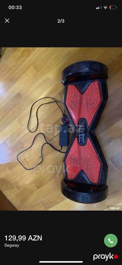 Hovərbord (Segway tipli elektrikli skuter) - Rəng: qara-qırmızı — Bakı