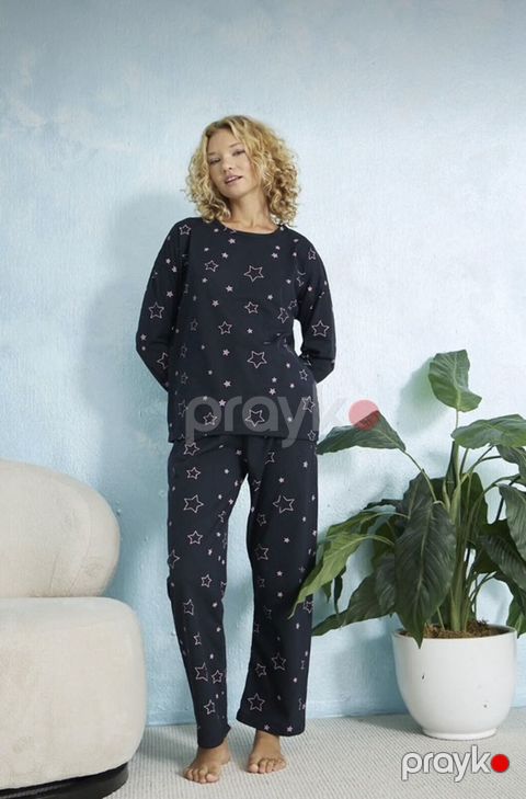 Qadın pijama dəsti -2xl -3xl İki hissədən ibarət: uzunqol köynək və — Bakı