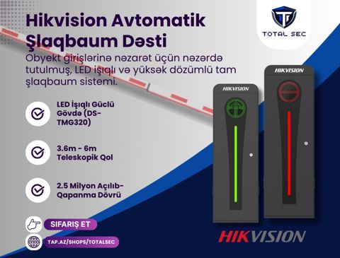 Hikvision premium şlaqbaum dəsti (6 Metr) - DS-TMG320 — Bakı