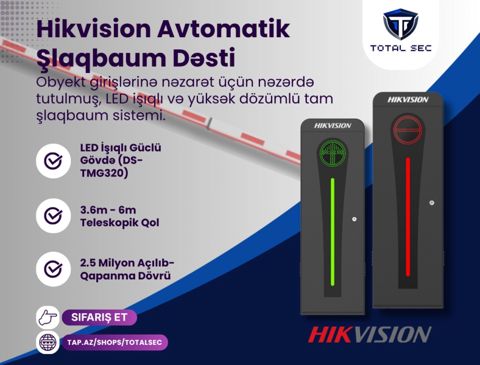 Hikvision premium şlaqbaum dəsti (6 Metr) - DS-TMG320 — Bakı
