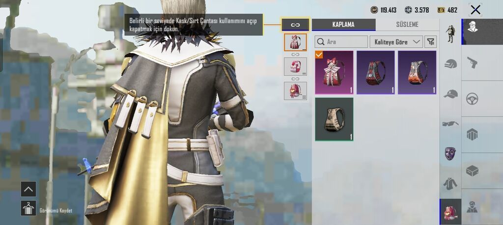 Pubg Mobile oyun hesabı – UID: 519750159439 Xüsusiyyətlər: - Səviyyə — Aksesuarlar, Digah (8)